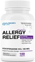 Puregen Labs Allergy Relief, Fexofenadine 180 mg, 100 tabletter - 24 timers nonDrowsy Antihistamin Allergi medicin til Runny Næse, nysen, Itchy, Watery Eyes - Made in USA