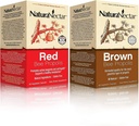 NaturaNectar Natural Bee Propolis Bundle - Red Propolis og Brown Propolis - for immunforsvar, respiratorisk sundhed og sund stofskifte - 60 kapsler per flaske