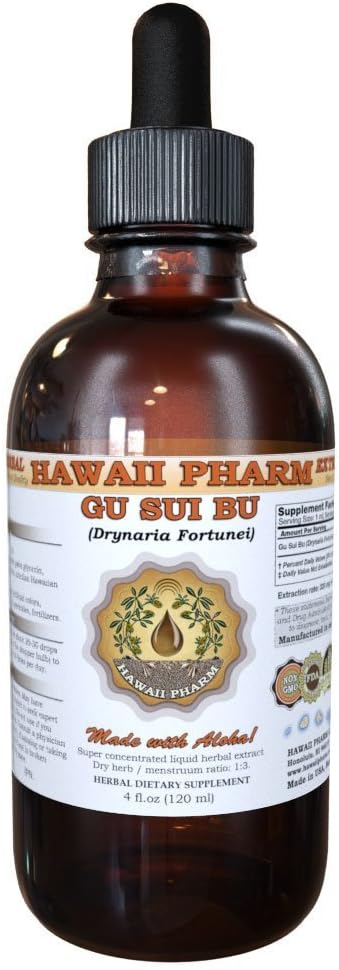 Hawaii iPharm Gu Sui Bu Tincture, Gu Sui Bu, Drynaria (Drynaria Fortunei) Root Liquid Extract, Herbal Supplement 2 oz