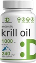 DEAL SUPPLEMENT Antarctic Krill Oil, 1000 mg Per Serving, 240 Softgels - Mercury Free, No Fishy Taste - Rich in Omega- 3s, EPA, DHA, Astaxanthin, & Phospholipider - Non-GMO, No Gluten