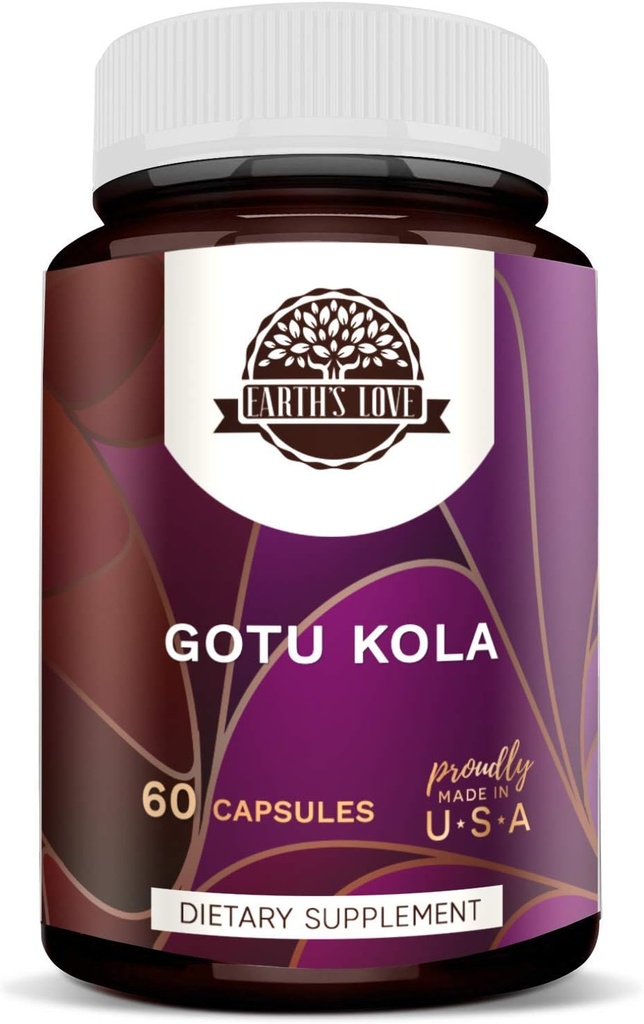 Jordens kærlighed - Gotu Kola 60 kapsler, 500 mg, Gotu Kola (Centella Asiatica) Tørret urt (60 kapsler)