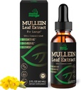 Mullein Leaf Extract for Lungs - Mullein Drops for Respiratory Health Support Lung Detox Cleanse - Vegan Sugar- Free Gluten Free - Flydende supplement til mænd kvinder 2fl. oz (60ml) (1 Pack)