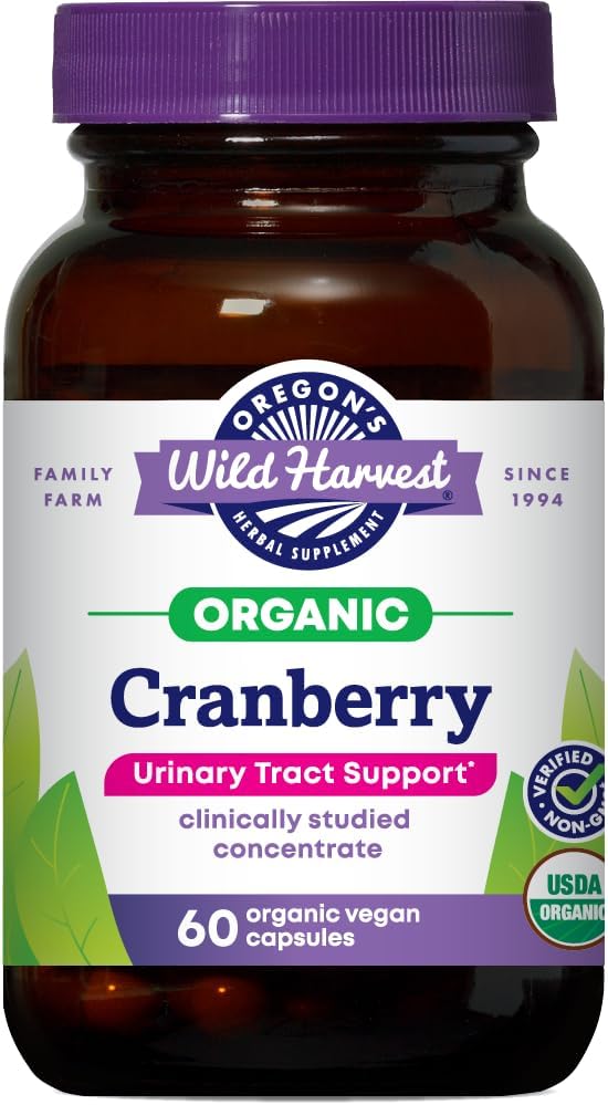 Oregon's Wild Harvest Non-GMO Gluten-Free Cranberry, Organic Herbal Supplements, 60 Count