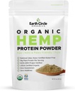 Earth Circle Organics Organic Hamp Protein Powder, Gluten Free, Plant Based & Vegan Raw Protein Powder - Perfekt til Keto, Meal Erstatning Shakes, Pre- Workout og Post Workout (8oz, pakke med 1)