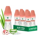 Aloe vera juice (Peach flavored) med større chunky ren aloe pulp (6 Pakker) Plantebaseret juice stor til hydrering og indeholder store aloe papirmasse. Det er sundt for voksne og børn
