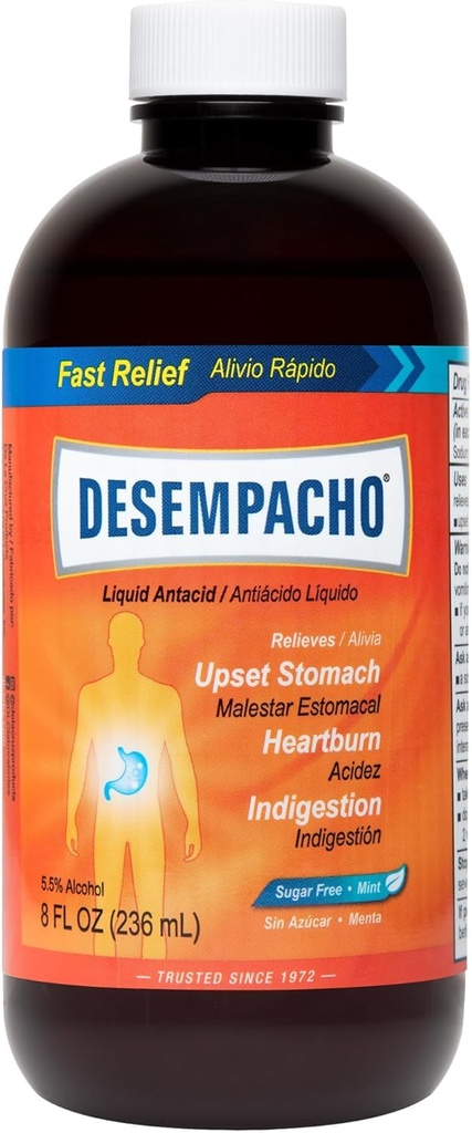 Desempacho Flydende Antacida - Natriumbicarbonat Maksimal styrke Heartburn og syre Reflux Relief