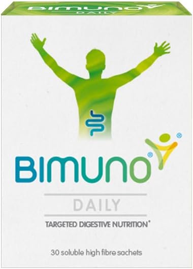 BIMUNO Original - Daglige Prebiotiske Kosttilskud. Gut sundhedsstøtte til mænd, kvinder, børn og bifidobacterium kultur. Høj i Fibre. Smag gratis, Vegetarisk, Gluten gratis; 1 pakke (30 Sachels)