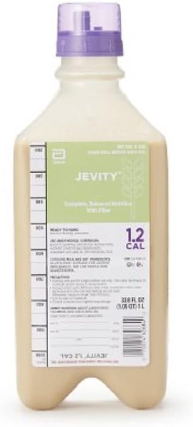 Jevity Plus Ross Ready- To- hang 1.2 Cal / Ml High- Nitrogen Flydende ernæring med Patenteret Fiber Blend 1000 Ml med adapter Cap - 1 sag af 8