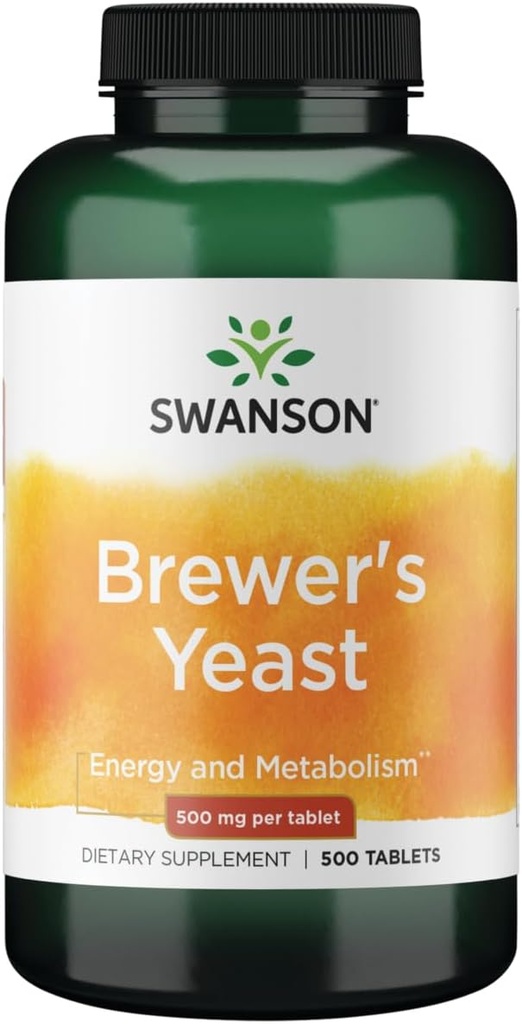 Swanson Brewer's Yeast - B Complex Vitamin Formula (500mg, 500 Tablets)