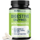Enzimas Digstivas con Probióticos Б124; Salud Digstiva para Mujeres y Hombres Б124; Mezcla de Enzimas de 400 mg con Cepas Probióticas para la Digstión y la Salud Intestinal Б124; Vegetariano Б124; 60 Cápsulas