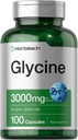 Horbäach Glycine 3000mg Supplement: 124; 100 Powder Kapsler: 124; Non- GMO, Gluten Free