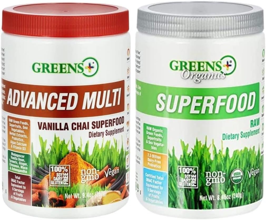 Green + Organic Superfood Raw med avanceret Multi Vanilla Chai Superfood, Bundle (pakke med 2)