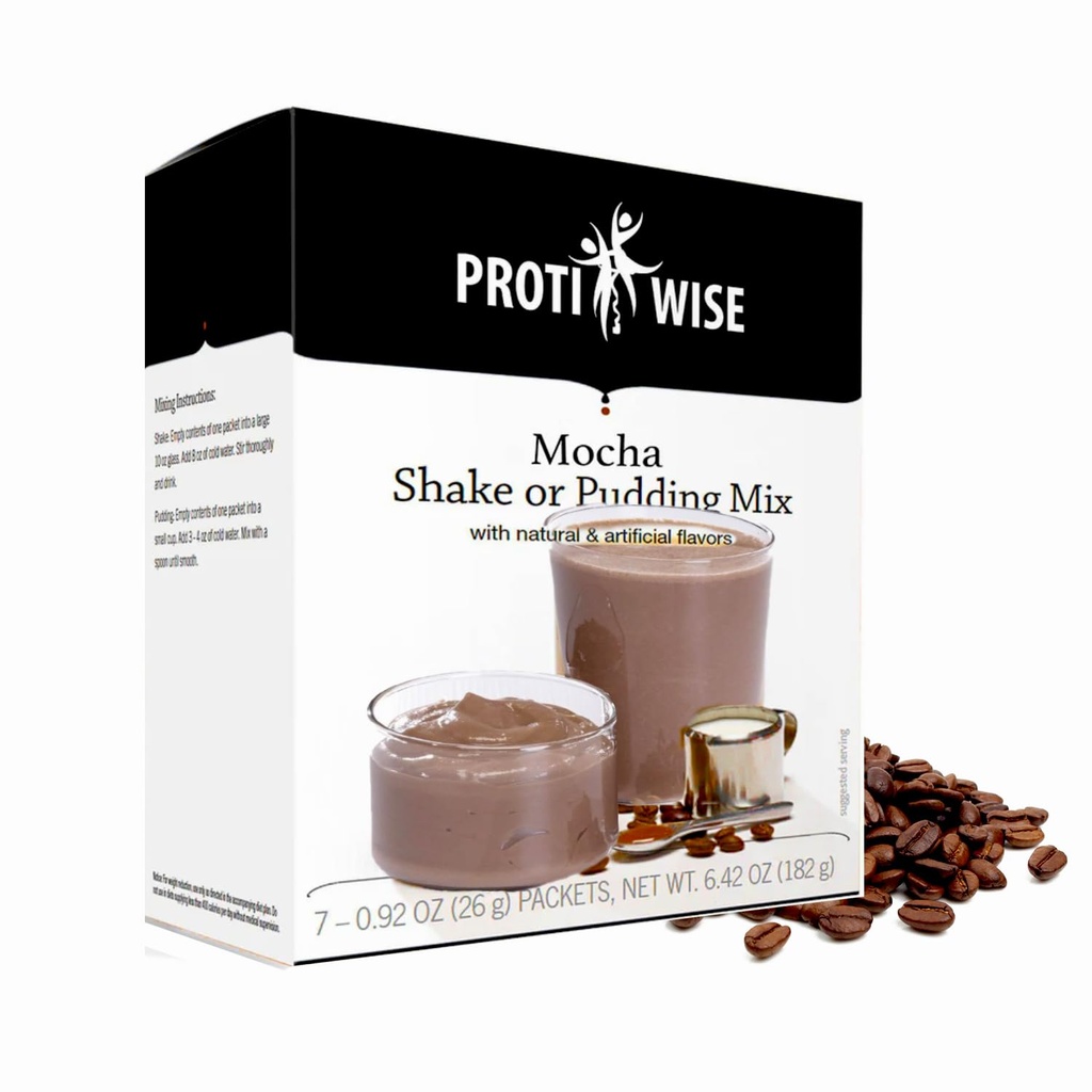 ProtiWise High Protein Shake & Pudding Mix 124; 15g Protein, lav fedt, lav kalorie, lav sukkerindhold 124; Gluten Free KETO Diet Note 124; Måltidserstatning for Hunger Control