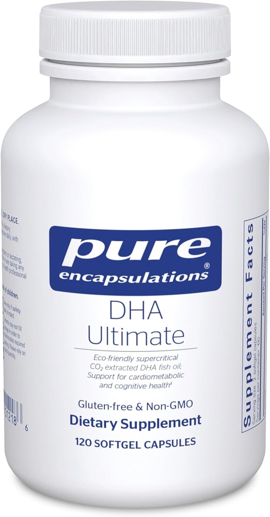 Pure Encapsulations DHA Ultimate | Eco-Friendly Supercritical CO2 Extracted DHA Fish Oil Concentrate | 120 Softgel Capsules