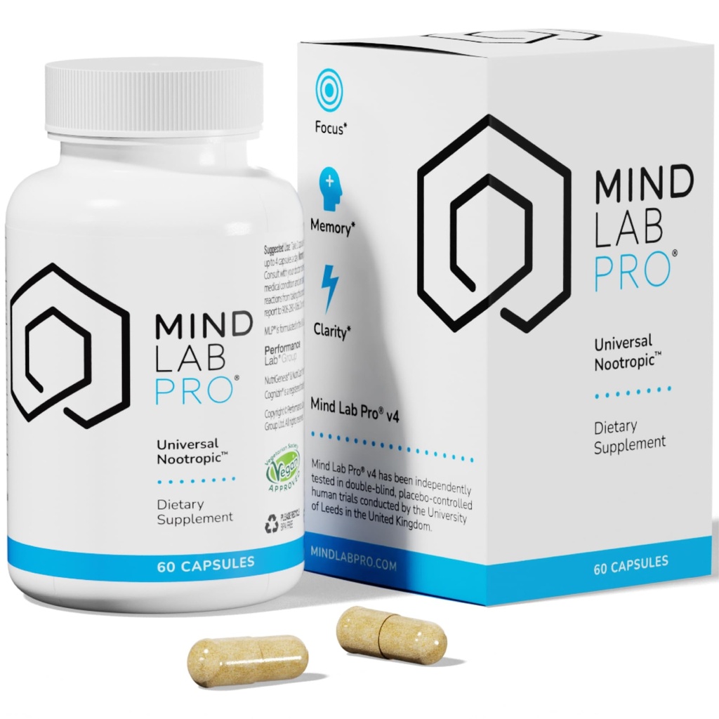 Mind Lab Pro ® Universal Nootrop ™ Brain Booster supplement til fokus, hukommelse, Clarity, Energi - 60 kapsler - Plantbaserede, naturligt sourced hukommelse vitaminer for bedre hjernesundhed