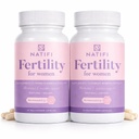 Natifi (2 flasker Fertilitet Prenatal Vitaminer Regulere Cykler Balance Hormoner, Hjælp Ovulation. Konception Multivitamin til kvinder. 60 Caps Folinsyre, Myo Inositol, Vitex