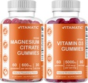 Vitamatisk Magnesium & D3- vitamin Gummies Combo - 60 Vegansk greve hver