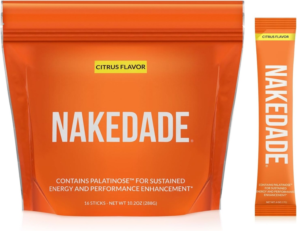 Nakedade Citrus - Performance Enhancing Sports Drink Powder - Elektrolyte Powder - Ingen GMO 'er eller kunstige sødestoffer, Gluten- Free, Soy- Free, Dairy- Free -