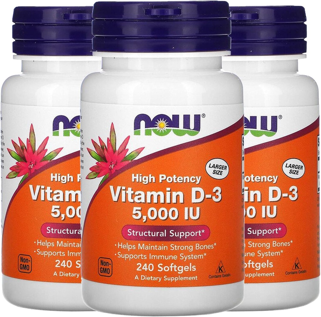 D3- 5000 IE, 240 Softgels, pakning med 3 stk.