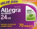 Allegra Voksen 24- timers Allergi Relief Tablets, non- Drowsy Indendørs og Udendørs Allergi Medicin, 180 mg Fexofenadine HCI Antihistamin Pill, 70- greve