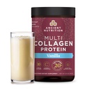Ancient Nutrition Collagen Peptider Powder, Multi Collagen Protein, Kvinder & Mænd, Vitamin C, Probiotika, Hydrolyseret Collagen, Understøtter Hud, Joints, Gut Sundhed, Vanilla, 24 Servere