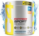 C4 Ripped Sport Pre Workout Powder Arctic Snow Cone - NSF Certified for Sport + Sugar Free Preworkout Energy Supplement for mænd og kvinder - 135mg Koffein + vægttab - 30 Servering