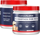 ActivHealth fordøjelsesenzymer og probiotika til kæledyr (hunde, katte, kaniner og mere, 125 mg, 120 portioner) af Geneflora til kæledyr pakke med 2