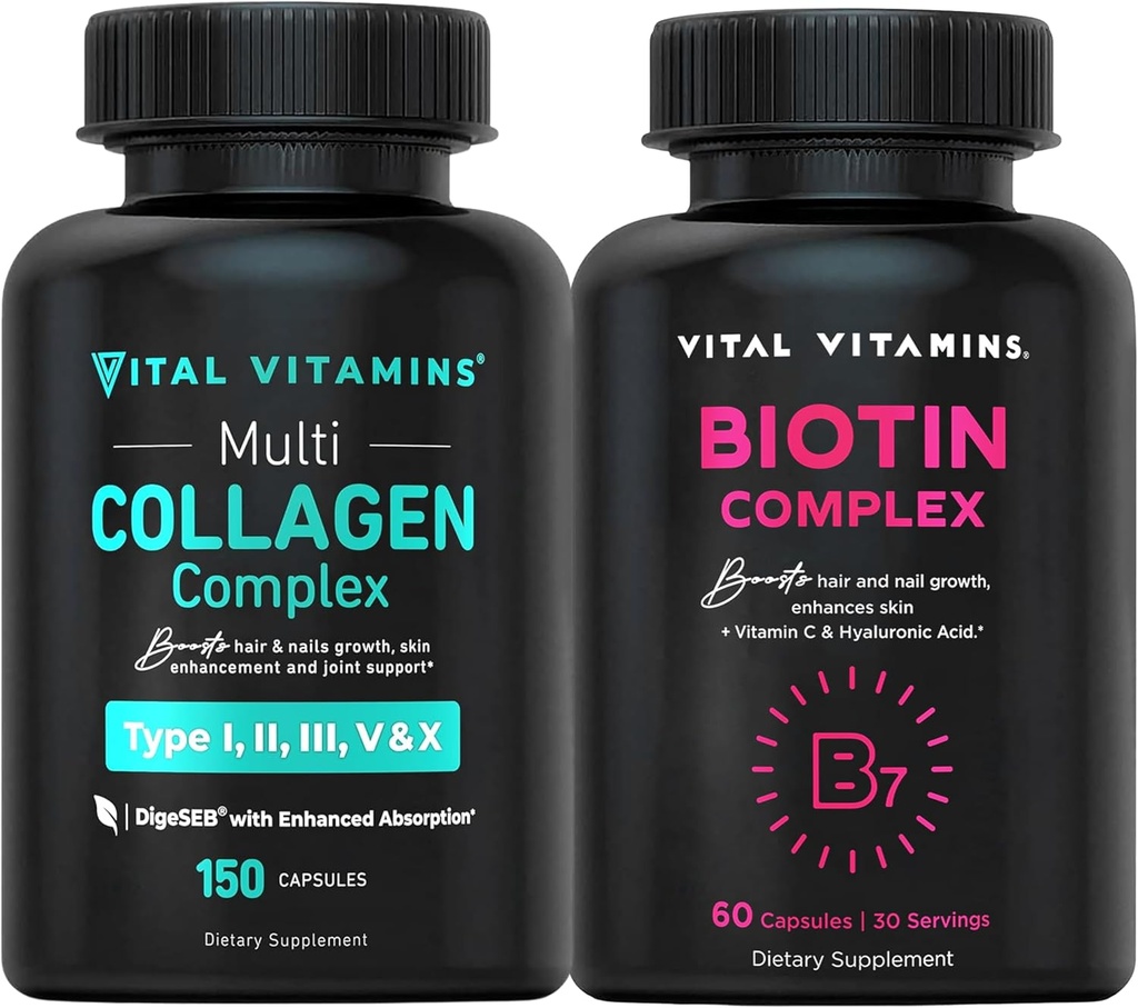 Vital Vitamin Multi Collagen Pills + Biotin Complex Pills