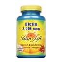 Nature 's Life Biotin 2500mcg Beeg 124; sundt hår, hud, negle & Metabolisme Support