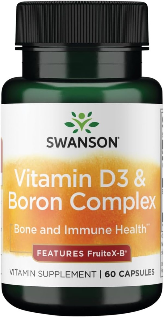Swanson Vitamin D & Boron 60 Capsules