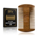BRV MEN Beard & Mustache Comb, 100% Natural Green Sandalwood, Pocket Beard Comb with Carry Case, Wooden Beard Comb for mænd For alle typer og stilarter af hår & skæg