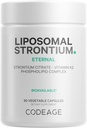 Kodeage Liposomal Strontium Supplement - Strontium Citrat, Vitamin K2 MK- 7, Liposomal Levering, Non- GMO, Gluten- Free - 90 Kapsler