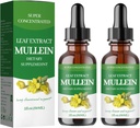 Mullein Drops til Lungs, Mullein Leaf Extract - Support Lung Cleanse - Organic Natural Supplement for Voksen, Tincture Drops - 124; Non- GMO, Vegetarisk sund livsstil - (2Pack)