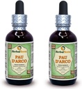 PAU d'arco (Tabebuia Impetiginosa) Glycerite, Dried Bark Alcohol-Free Liquid Extract (Brand Name: HerbalTerra, Proudly Made in USA) 2x2 fl.oz (2x60 ml)