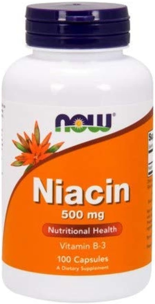 Now Foods - Niacin Vitamin B-3 500 mg. - 100 kapsler (Multi- Pack)