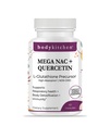 Body Kitchen Mega NAC (N- Acetyl Cysteine) 600 mg med Quercetin, understøtter respiratorisk sundhed og immunfunktion og fremmer lever - og nyredetox, Veggie Caps, (pakning med 1)