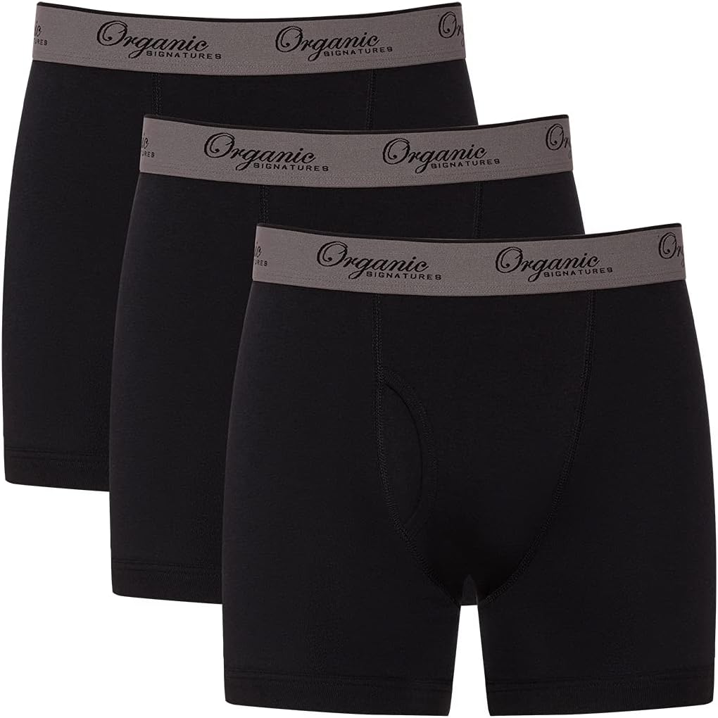 Organic Signature 3-pack Soft Komfortable Herre 100% Organic Cotton Boxer Briefs