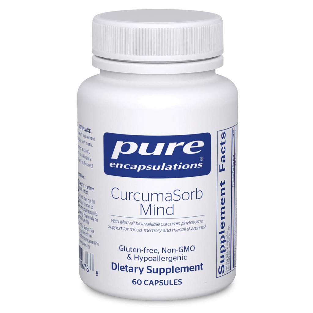 Pure indkapslinger CurcumaSorb Mind Note 124; supplement til Support Memory, Sharpness, og Kognitiv Funktion *