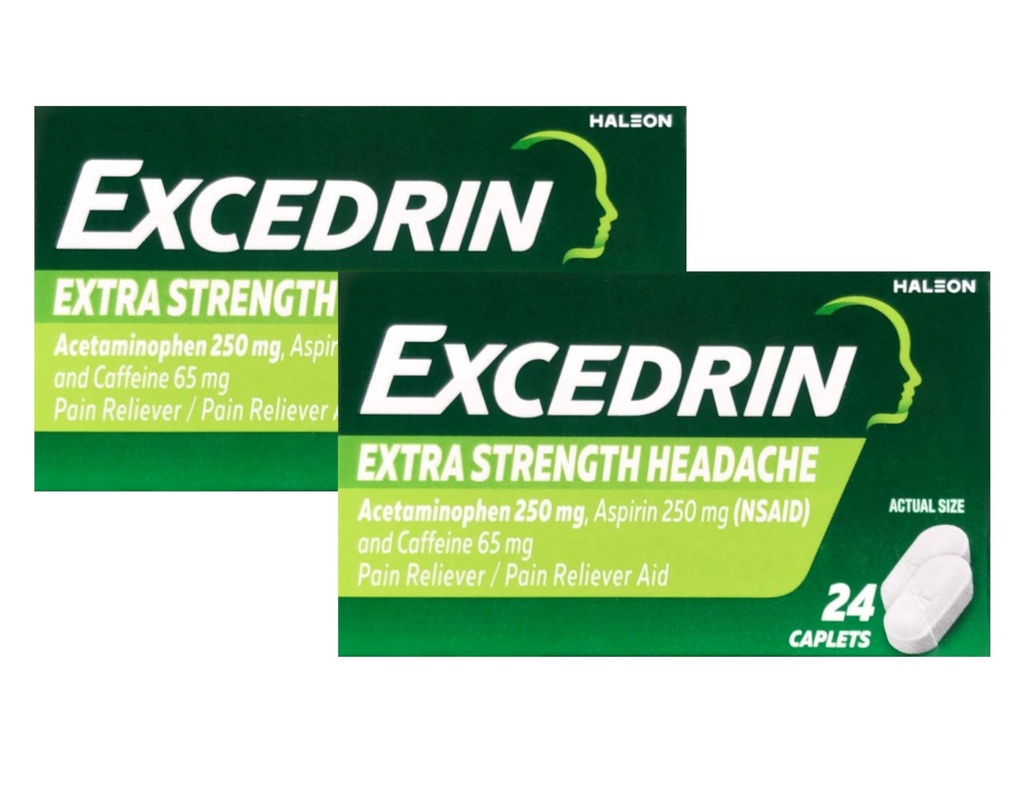 Extradrin Extra Strength - 24 kapsler, pakke med 2