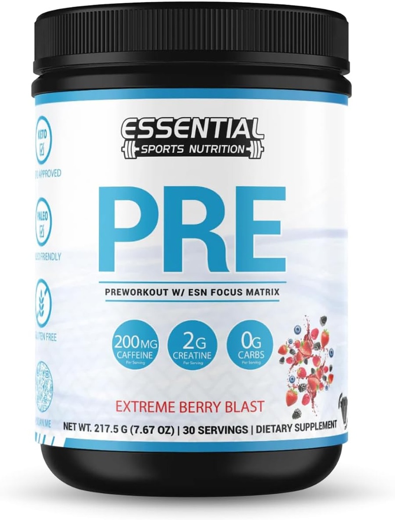 Forrige 124; Pre-workout med Creatin, Focus Formel, og 200mg Koffein (n / a, Extreme Berry Blast)