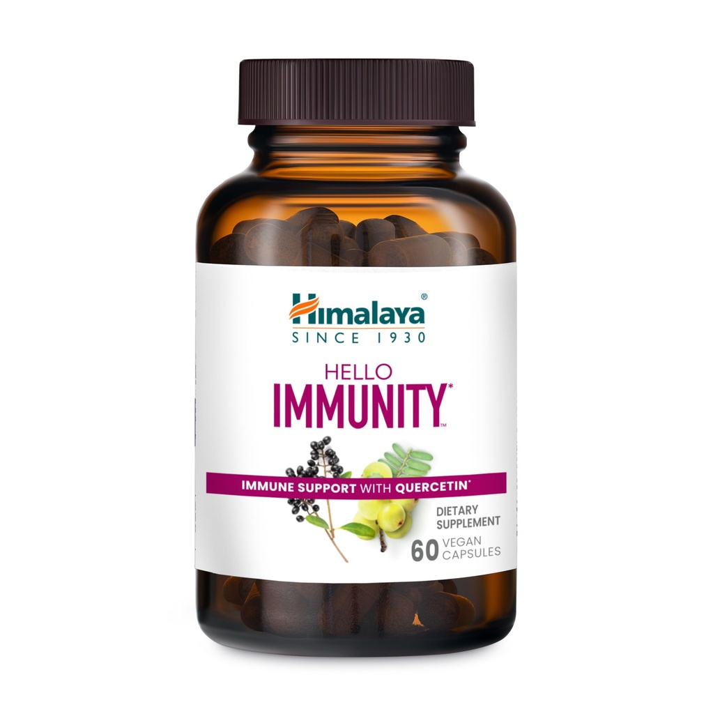 Himalaya Hello Immunitet med Quercetin, 60 Day Supply - Urteimmunsupport, Bioflavonoid og antioxidant til Immunitet og daglig wellness - Vegan, Non- GMO, Gluten Free, 500 mg, 60 Caplets