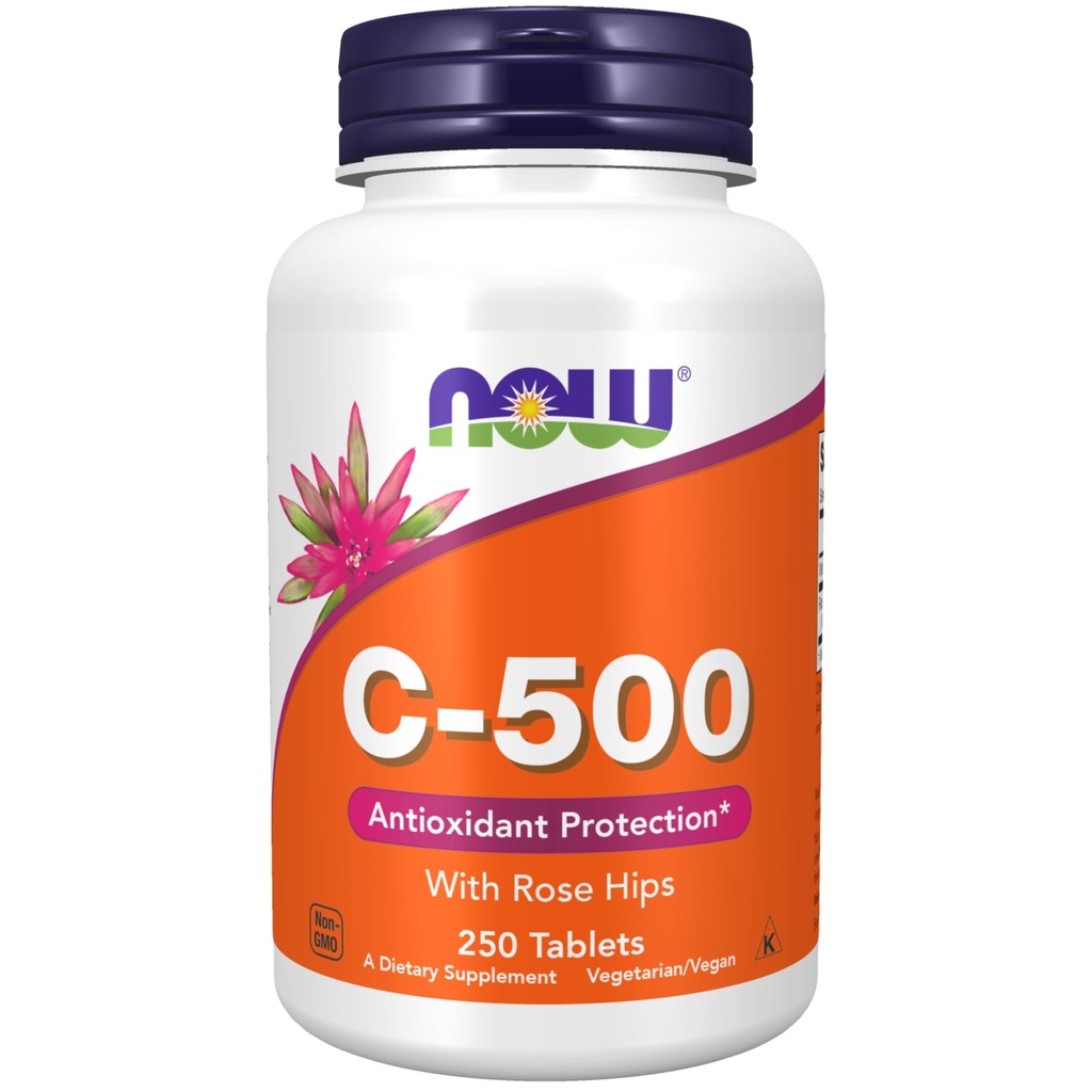 Now Supplements, Vitamin C- 500 med Rose Hips, Antioxidant Protection *, 250 tabletter