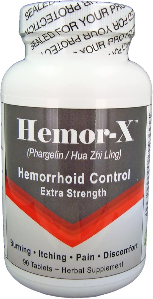 Hemor- X - En naturlig hæmoridbehandling, ekstra styrke supplement til klø, hævelse, brændende ubehag Relief. 90 tabletter for mænd og kvinder.