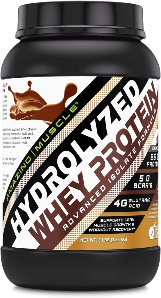 Amazing Muscle Ultra Pure Hydrolyzed Whey Protein Isolate * Understøtter Lean Muscle Growth & Rapid Recovery (Chokolade)