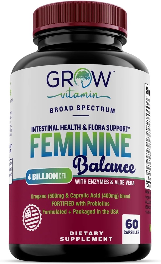 Feminin Balance Complex 124; Candida Support Dex 124; Oregano & Captac Acid Blend Detox 124; Vaginal Detox & Cleanse Probiotics Dex124; Understøtter sund intestinal Flora & immunfunktion