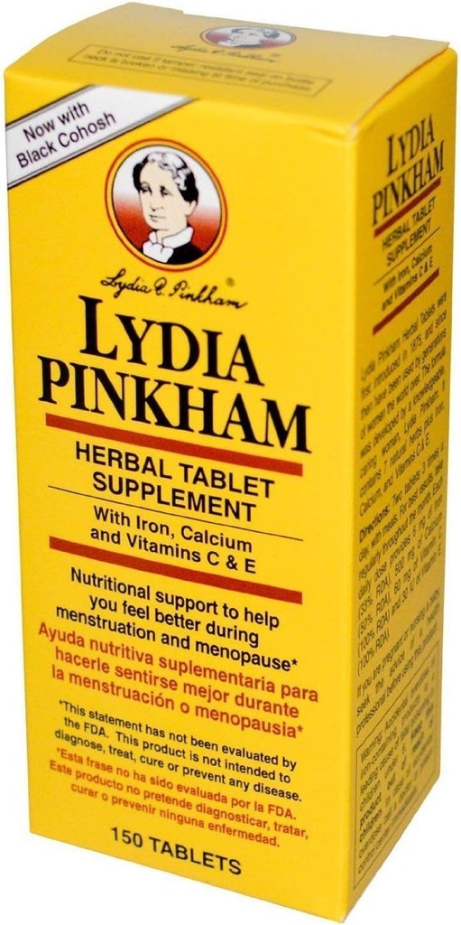 Lydia Pinkham Herbal Tablet Supplement 150 tabletter (pakning med 3)
