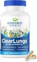 RidgeCrest Herbals ClearLungs Extra Strength, Natural Lung, Nasal Health Formel, Bronchial, Luftveje, Sinus, Mucus Support (120 Caps, 60 Serv)