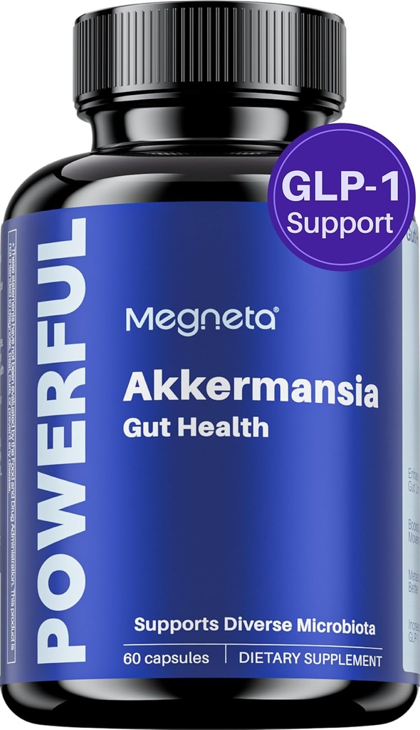 Akkermansia Probiotic, øger GLP-1, 300M AFU, Inulin Prebiotic Fiber - Gut sundhed Kosttilskud til mænd og kvinder (60 kapsler)