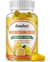Magnesium oxide Gummies 400mg, Magnesium oxide Chewable Supplement for voksne & børn, Nerve, Muscle, Bone & Heart Support, Non GMO, Pectin, Vegan, 60