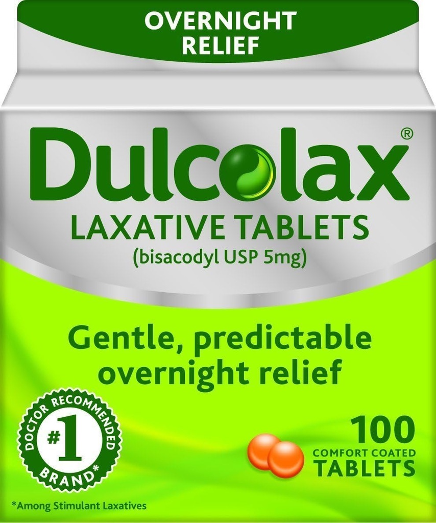Dulcolax 5 mg Laxative tabletter til obstipation - 100 ea